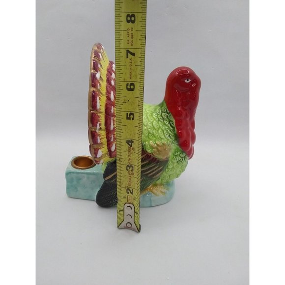 VTG Vermont Store Give Thanks ceramic Turkey Candle Holder W/Box 7" approx. - Picture 9 of 12